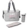 BABY ON BOARD Borsa Fasciatoio Simply Duffle Baby Girl, Grigio Screziato
