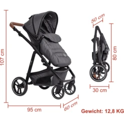 BabyGO Passeggino Simplex Air 3 In 1 Grigio Melange 8 BabyGO Passeggino Simplex Air 3 In 1 Grigio Melange -Baby Sconto babygo passeggino simplex air 3 in 1 grigio melange a364148 3
