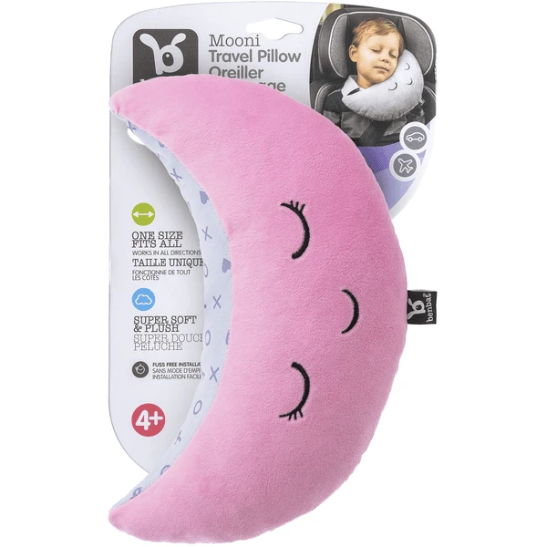 BENBAT Cuscino Da Viaggio Mooni Da Fissare Alla Cintura Di Sicurezza/poggiatesta Rosa 3 BENBAT Cuscino Da Viaggio Mooni Da Fissare Alla Cintura Di Sicurezza/poggiatesta Rosa - immagine 3