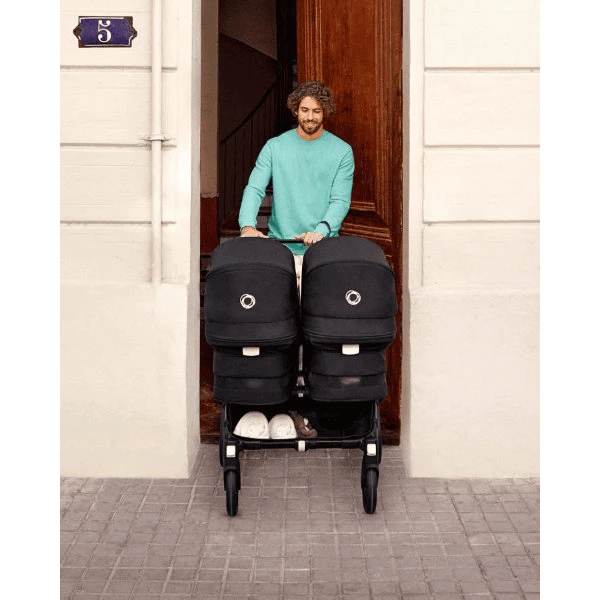 Bugaboo Passeggino Gemellare Donkey 5 Twin Complete - Nero/bianco 2 Bugaboo Passeggino Gemellare Donkey 5 Twin Complete - Nero/bianco - immagine 2