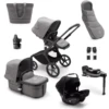 Bugaboo Passeggino Trio 3 In 1 Fox 5 Set Nascita, Nero/grigio Melange