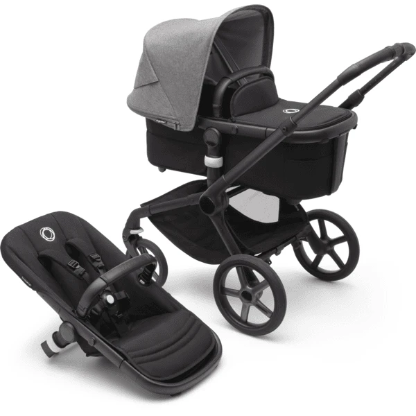 Bugaboo Passeggino Trio 3 In 1 Fox 5 Set Nascita, Nero/grigio Melange 3 Bugaboo Passeggino Trio 3 In 1 Fox 5 Set Nascita, Nero/grigio Melange - immagine 3