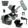 Bugaboo Passeggino Trio 3 In 1 Fox 5 Set Nascita, Nero/verde Foresta