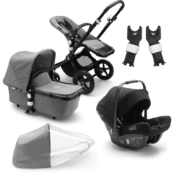 Bugaboo Passeggino Trio Cameleon 3 Plus Complete Black/Grey Melange Incl. Ovettonero