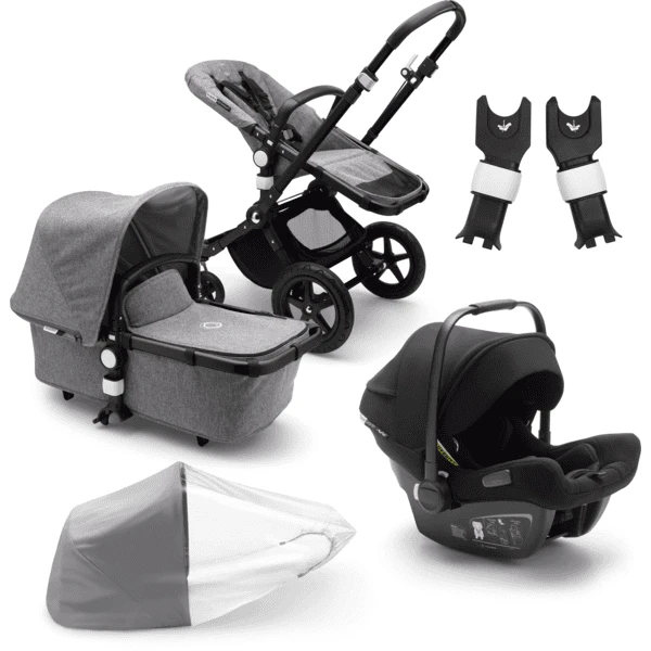 Bugaboo Passeggino Trio Cameleon 3 Plus Complete Black/Grey Melange Incl. Ovettonero 1 Bugaboo Passeggino Trio Cameleon 3 Plus Complete Black/Grey Melange Incl. Ovettonero