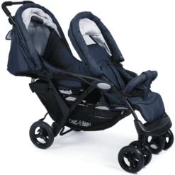 CHIC 4 BABY Passegino Fratellare DUO Jeans Navy Blue -Baby Sconto chic 4 baby passegino fratellare duo jeans navy blue a247039 2