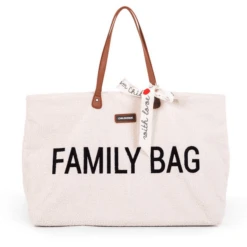 CHILDHOME Borsa Per Il Cambio Family Bag Teddy, Bianco Sporco