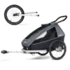 CROOZER Rimorchio Per Biciclette Kid Vaaya 1 Graphite Blue, Incl. Set Jogger