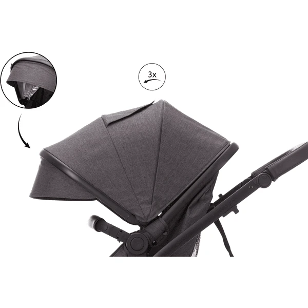 Fill Passeggino Trio Panther Elite 3 In 1, Grigio Scuro Melange 5 Fill Passeggino Trio Panther Elite 3 In 1, Grigio Scuro Melange - immagine 5