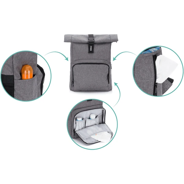 Fillikid Zaino Fasciatoio Tokyo Grigio Melange 3 Fillikid Zaino Fasciatoio Tokyo Grigio Melange - immagine 3