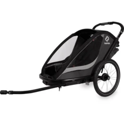 Hamax Rimorchio Per Bici Cocoon ONE Con Posizione Di Riposo Regolabile, Grigio/nero
