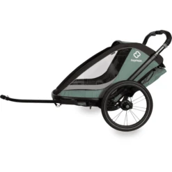 Hamax Rimorchio Per Bici Cocoon ONE Con Posizione Di Riposo Regolabile, Verde/nero -Baby Sconto hamax rimorchio per bici cocoon one con posizione di riposo regolabile verde nero a415136 2