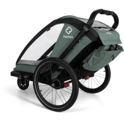 Hamax Rimorchio Per Bici Cocoon ONE Con Posizione Di Riposo Regolabile, Verde/nero -Baby Sconto hamax rimorchio per bici cocoon one con posizione di riposo regolabile verde nero a415136 4