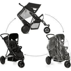 HAUCK Passeggino Gemellare Freerider SH 12 Black