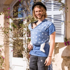 Hoppediz Fascia Elastica Porta Bebè Maxi, Blu Melange Con Stelline -Baby Sconto hoppediz fascia elastica porta bebe maxi blu melange con stelline a154958 2