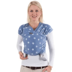 Hoppediz Fascia Elastica Porta Bebè Maxi, Blu Melange Con Stelline -Baby Sconto hoppediz fascia elastica porta bebe maxi blu melange con stelline a154958 3