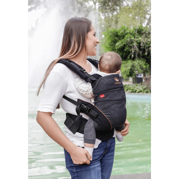 Manduca Marsupio XT Cotton Denimblack-Toffee 2 Manduca Marsupio XT Cotton Denimblack-Toffee - immagine 2