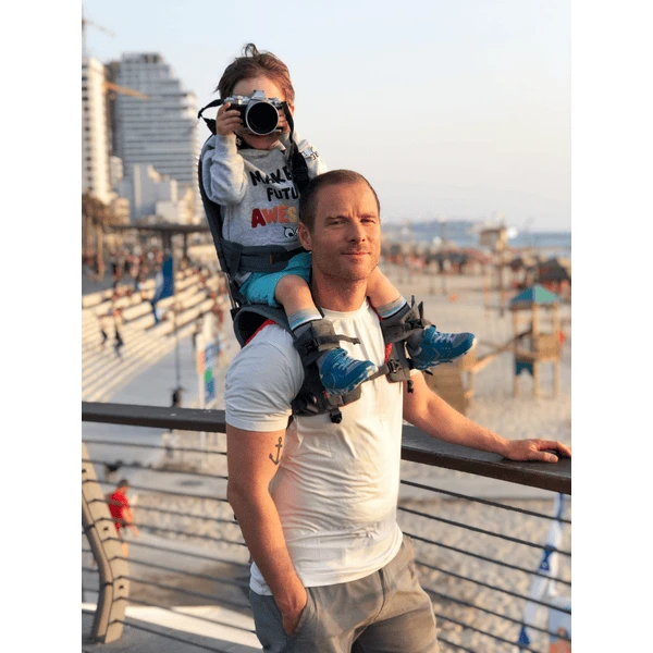 MINIMEIS Marsupio Porta Bimbo Sulle Spalle, Grigio/arancio 2 MINIMEIS Marsupio Porta Bimbo Sulle Spalle, Grigio/arancio - immagine 2