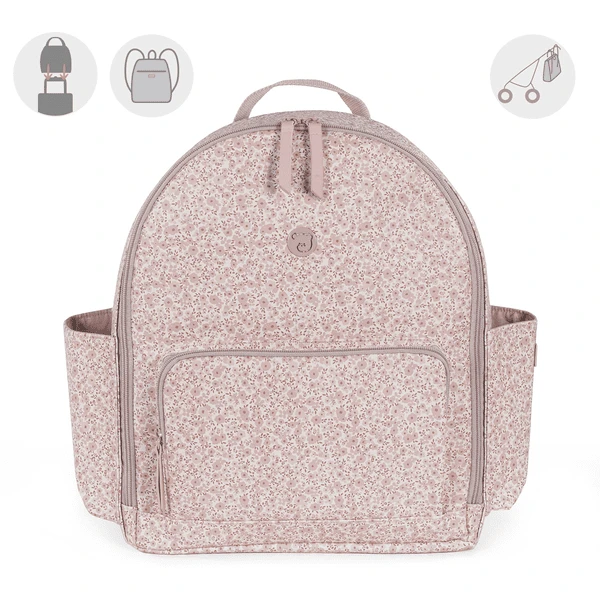 Pasito A Pasito Zaino Fasciatoio Porta Pannolini - Rosa Con Fiori 2 Pasito A Pasito Zaino Fasciatoio Porta Pannolini - Rosa Con Fiori - immagine 2