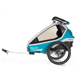 Qeridoo ® Rimorchio Per Biciclette Kidgoo1 Sport Petrol
