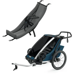 THULE Rimorchio Per Bici Chariot Cross 1 Majolica Blue, Inclusa Amaca Infant Sling