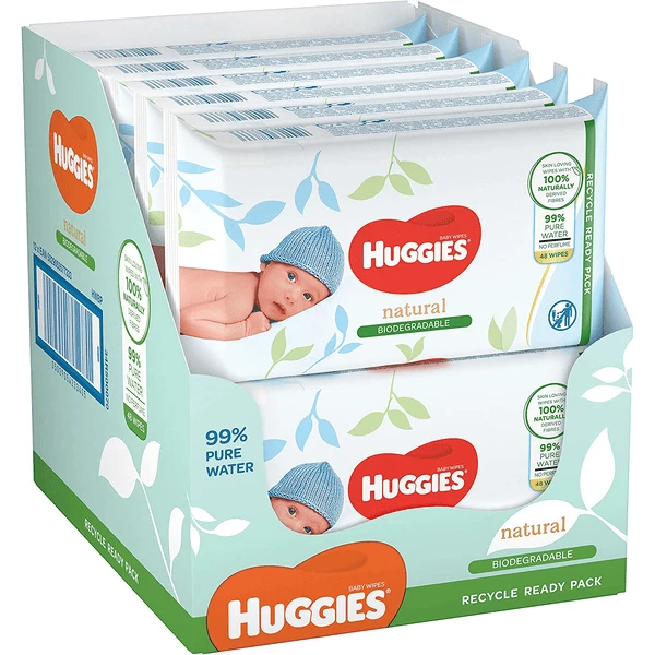 Huggies Salviette Umidificate Natural Biodegradabili Sensitive 4 X (3 X 48) Salviette Per Bambini, Confezione Sfusa 1 Huggies Salviette Umidificate Natural Biodegradabili Sensitive 4 X (3 X 48) Salviette Per Bambini, Confezione Sfusa