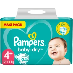 Pampers® Pampers Baby Dry, Gr.4+ Maxi Plus, 10-15kg, Maxi Pack (1x 94 Pannolini)