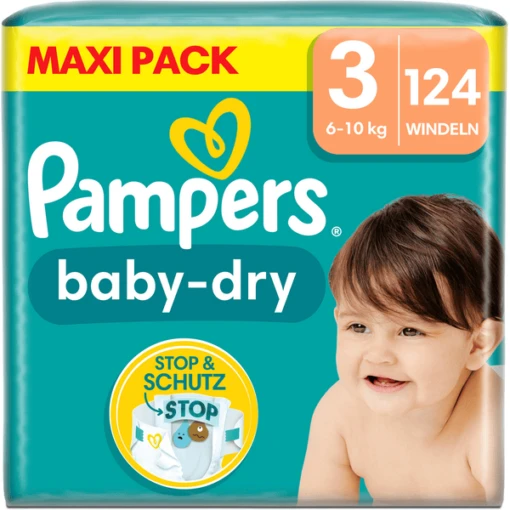 Pampers® Pampers Pannolini Baby-Dry, Taglia 3, 6-10 Kg, Confezione Maxi (1 X 124 Pannolini) -Baby Sconto pampers pannolini baby dry taglia 3 6 10 kg confezione maxi 1 x 124 pannolini a413049