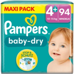 Pampers® Pampers Pannolini Baby-Dry, Taglia 4+, 10-15 Kg, Confezione Maxi (1 X 94 Pannolini)