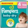 Pampers® Pampers Pannolini Baby-Dry, Taglia 4, 9-14 Kg, Confezione Maxi (1 X 106 Pannolini)