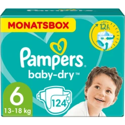 Pampers® PAMPERS Pannolini Baby-Dry Taglia 6 (13-18 Kg) - Confezione Mensile Da 124 Pannolini