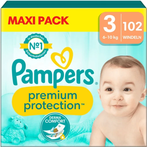 Pampers® Pampers Premium Protection , Taglia 3 Midi, 6-10 Kg, Confezione Maxi (1x 102 Pannolini) -Baby Sconto pampers premium protection taglia 3 midi 6 10 kg confezione maxi 1x 102 pannolini a411429