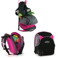 Trunki Zaino Seggiolino BoostApak, Nero/fucsia