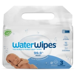 WaterWipes Salviette Per Bambini, Biodegradabili, 180 Salviette (3 X 60 Pezzi)