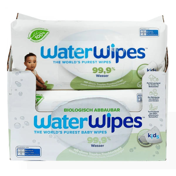 WaterWipes Salviette Per Bambini, Kids, Biodegradabili, 12 X 60 Salviette (720 Pz) 3 WaterWipes Salviette Per Bambini, Kids, Biodegradabili, 12 X 60 Salviette (720 Pz) - immagine 3